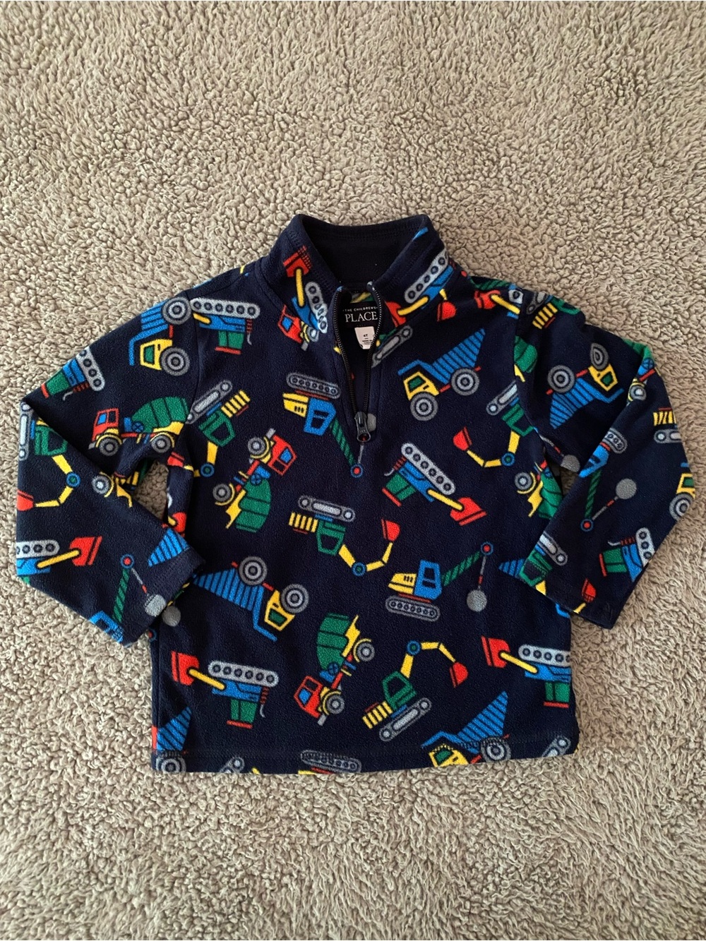 The Children’s Place Boys 4T Microfleece Pullover Construction Vehicles